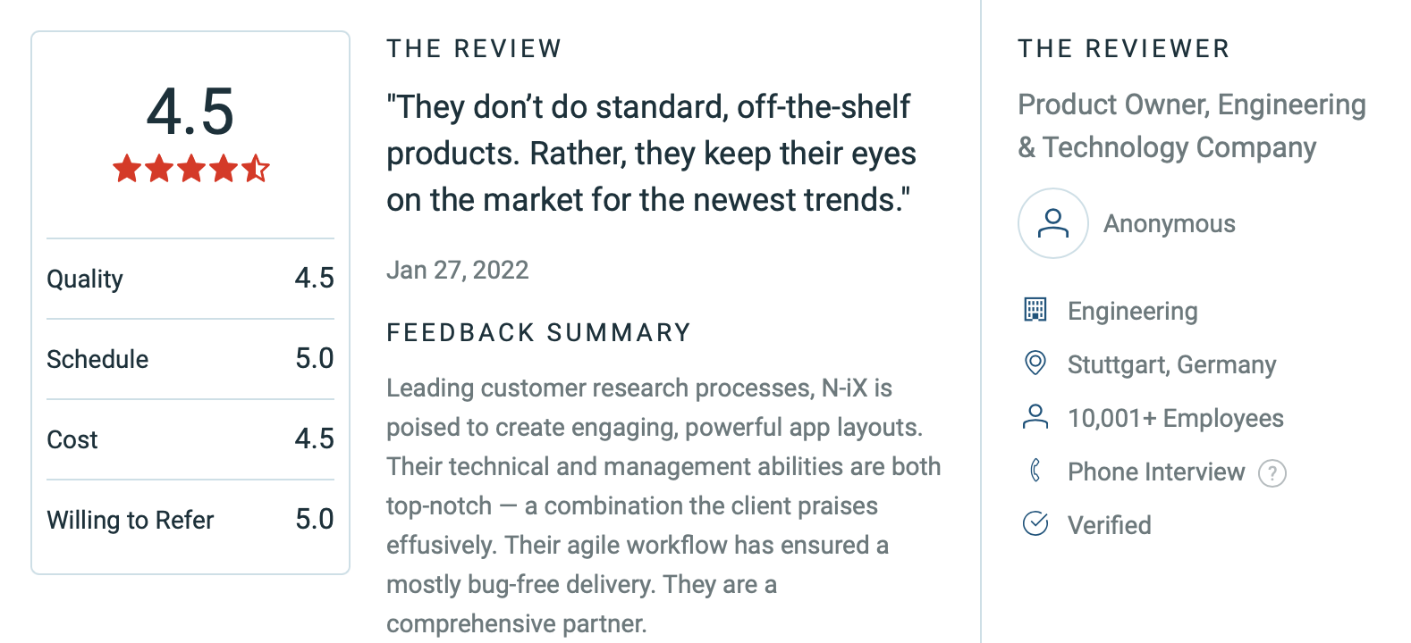 client review screenshot